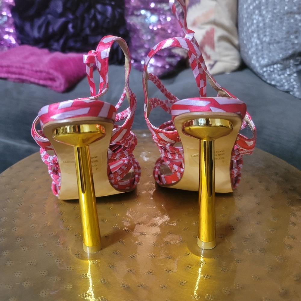 Pink design string up heel - Picture 4 of 4